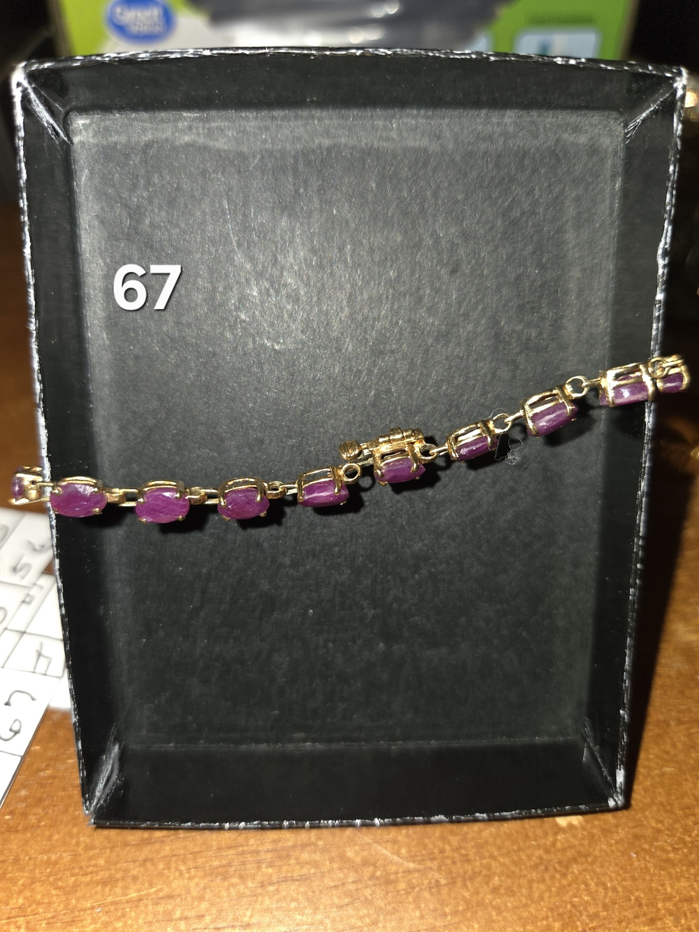 Gold-Tone Purple Stone Link Bracelet - Women Jewelry